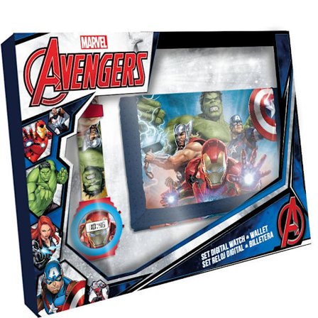 Børneur avengers digital armbåndsur og pung ur