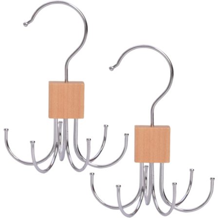 2 st Roterande Bälteshängare - 360° Roterande Förvaringslösning för Scarves, Väskor och Västar - Utrymmesbesparande Metallorganisationssystem - 