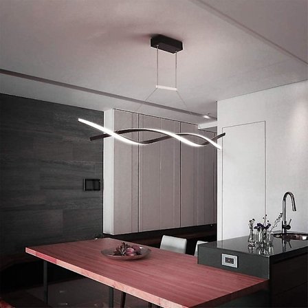 2-lyset 80 cm LED-pendellampe i aluminium med linjedesign