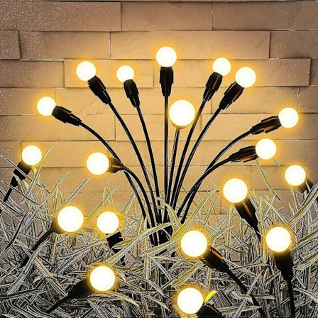 Solar Havelamper 4 Pak, 10 LED Solcelledrevne Sankt Hans Orm Lys, Solar Lamper Udendørs Vandtæt, Solar Sankt Hans Orm Lys, Sankt Hans Orm Havelamper