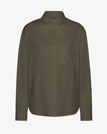 Organic Oversized Shirt - Dusty Olive