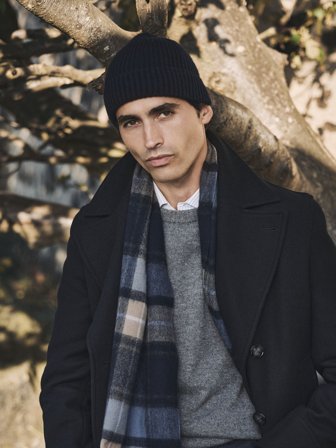 John Henric Men's Marineblaue Beanie Size Onesize