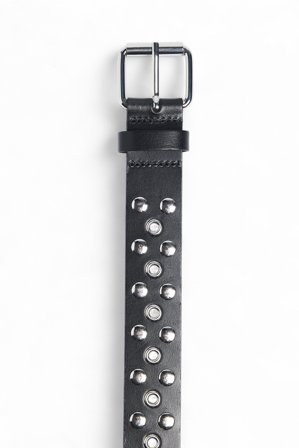 Naomi Anwer x NA-KD Studded Leather Belt - Bælter - Sort - S / M