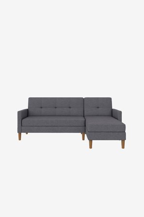 Dorel Home - Chaiselong Sovesofa med opbevaring Lilly - Blå - Sovesofaer - Fra Homeroom