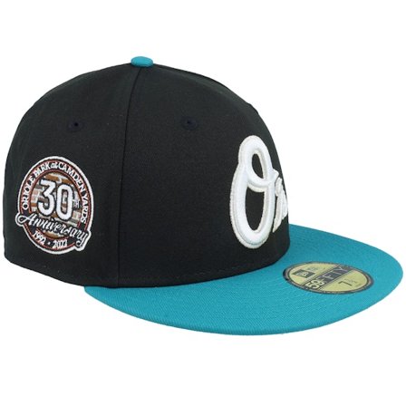 New Era - MLB Svart fitted Keps - Baltimore Orioles Dark Wave 59FIFTY 30th Camden Black/Nautic Green Fitted @ Hatstore