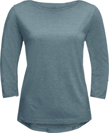 Jack Wolfskin Women's Coral Coast 3/4 Tee Women long-sleeved sweaters Blue M