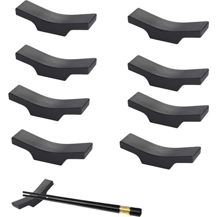 10 stk. Pindemadsstøtte, Pindemadsholder i legering, Dråbesikker Pindemadsholder, til Bord Asiatisk Bestiksæt Spisestue Tilbehør (Sort)