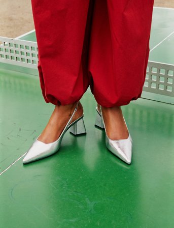 Bianco Biamaralyn Slingback Metallic - Silver - 40