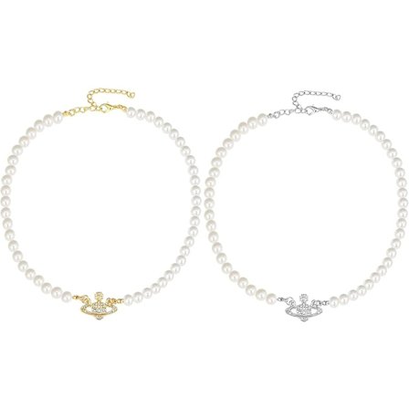 Perlekjede, 2 stk. sinklegering perlekjeder, krystall strass kjede, diamantgave