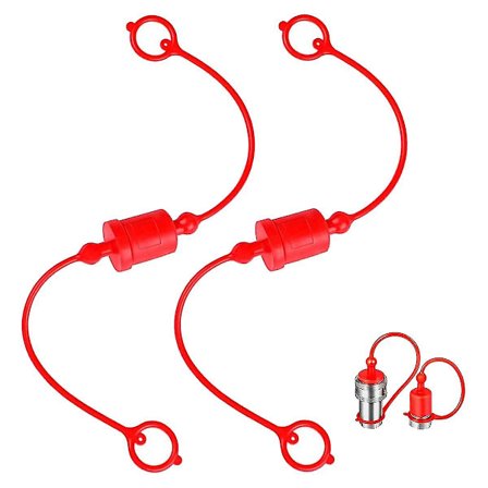 -b 1/4 Hydraulisk Hurtigkobling Hann Støvhette Og Hunn Plugg Deksel, Passer Til Hydrauliske Hurtigkoblinger Kobling(Rød)
