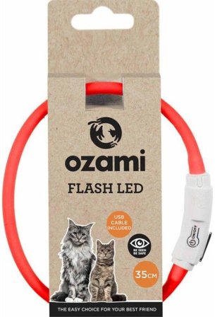 Ozami Halsband Flash Led Rød 35 cm