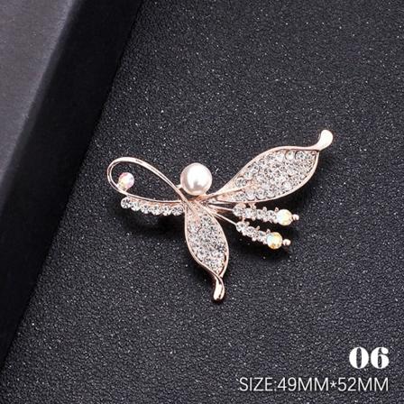 Naisten kukka rintakorut Lady tekojalokivi helmi rintaneula Tyttö kolme - täydellinen 6