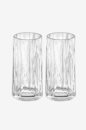 Koziol - Glas 2-pak Club No. 8 300 ml - Transparent - Drikkeglas - Fra Homeroom