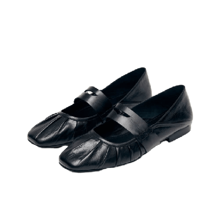 Alohas Bargo Black Leather Ballet Flats Loafers Dam Svart 38