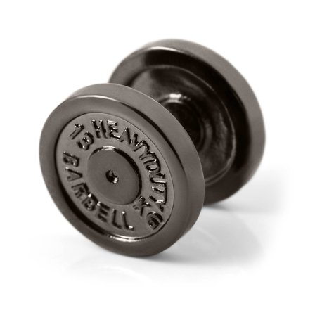Satago | 12 mm Gunmetal Grau Edelstahl Dumbell Faux-Plug Ohrstecker für Männer - Fake Plugs