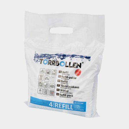 Cartucce assorbiumidità per deumidificatore Torrbollen Refill, confezione da 4, 4 x 450 grammi