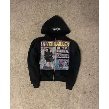 Retro Mote Trykt Mønster Hettegenser Y2k Gotisk Street Klær Menn og Kvinner Løse Casual Sportsklær k pop klær