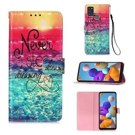 Lompakkokotelo Samsung Galaxy A21s - Never Stop Dreaming