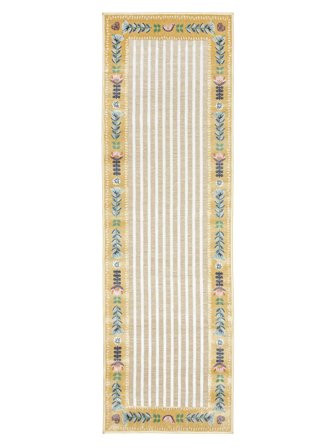 Washable Indoor/Outdoor Rug Striped Moa Yellow Runner Small Oeko-Tex