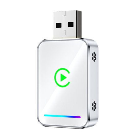 Smart Carplay Android Auto 2-i-1 Trådlös Adapter Box (Metall+Glas) för sömlös bilanslutning