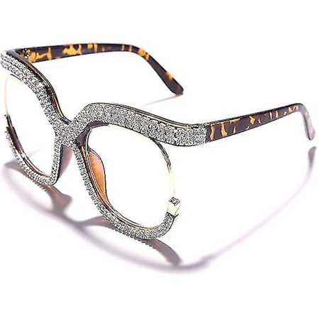 Oversize anti-blå lys briller til kvinder - Fashion falske runde briller UV400 beskyttelsesbriller