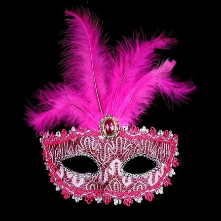 Venetian Masks Half Face Face Cover ROSE RED