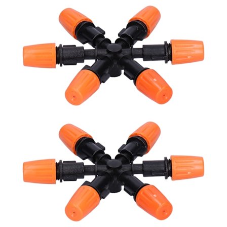 2-sæt 6-hoved tågesprøjte dyser Vand Sprayhoved Atomiseringsdyser til havevanding