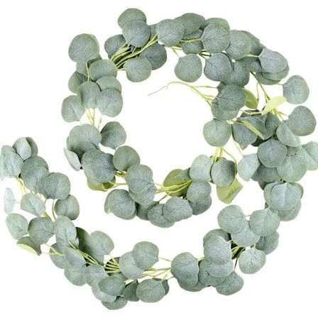 Sæt med 2 6ft eukalyptusguirlander kunstige grønne blomsterguirlander Bryllupsbaggrund Replika blomsterarrangement