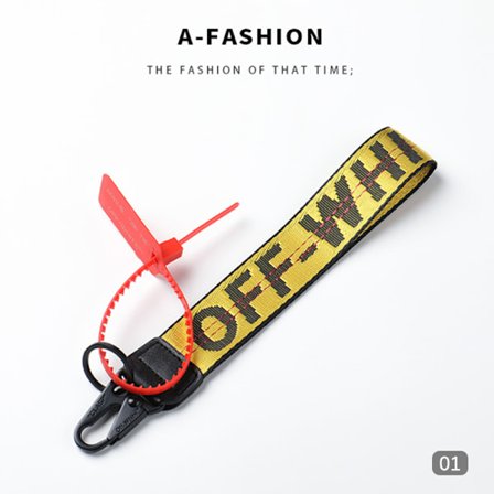 Off-White inspirert nøkkelring Lanyard industriell belte håndleddsstropp