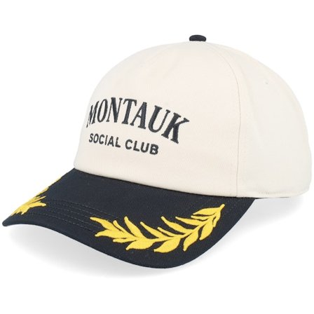 American Needle - White adjustable Caps - Montauk Club Captain Ivory/Black A-Frame Adjustable @ Hatstore
