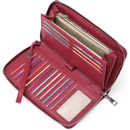 Dame Læderpung Stor Kapacitet Dame Møntpung med RF