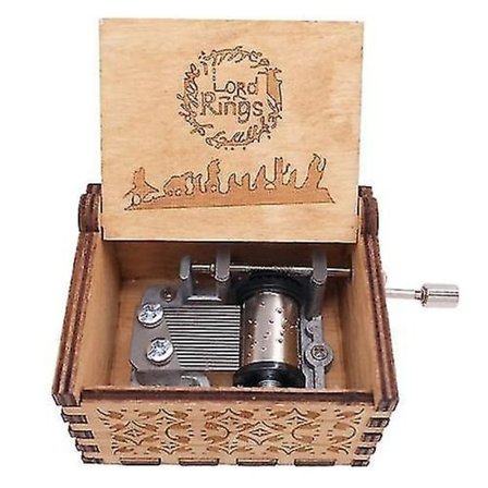 Brun Ringenes Herre Film Tema Musikæske Træ Graveret H Kurv Musikalsk Legetøj [dB}