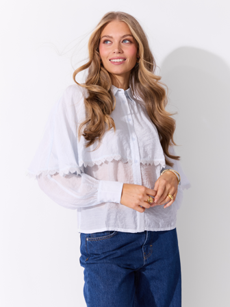 MATCH - Cate bluse - Donna - Str. 34 - Dame - Skjorter & Bluser - Blå - 69% Viskose,31% Nylon