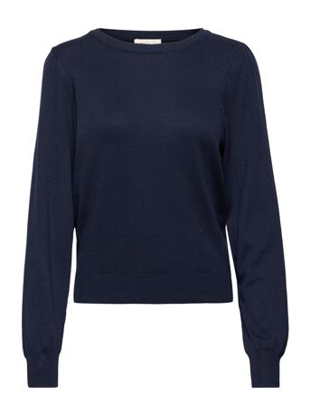 Peony Round Neck Pullover Blue Minus