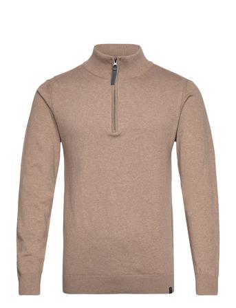 Inancona Knitwear Half Zip Pullover Beige INDICODE*Betinget Tilbud