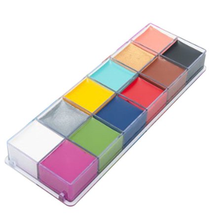 12 Farver 100 ml Vandbaseret Hurtigtørrende Kropsmakeup Palette Professionel Kosmetik DIY til Fest