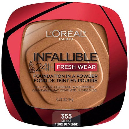 L'oreal Paris Infallible Up To 24h Fresh Wear Foundation I Pudder, Sienna - 0.31oz
