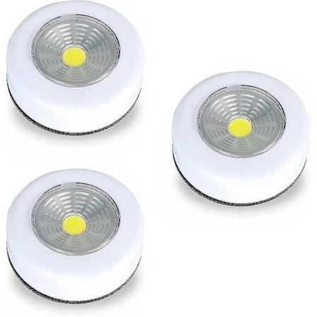 LED batteridrevet selvklæbende lampe, selvklæbende skabslampe, selvklæbende køkkenlampe, LED skabsbelysning, batteridrevet LED skabsbelysning 3-pak