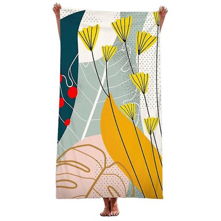 Stor Snabbtorkande Strandhandduk, Mikrofiber Strandhandduk Superabsorberande Sandfri För Barn Vuxen Kompakt Pool Yoga Studio Vattenpark (L)