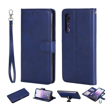Huawei P20 Pro irroitettava nahkainen flip suojakotelo - Sininen
