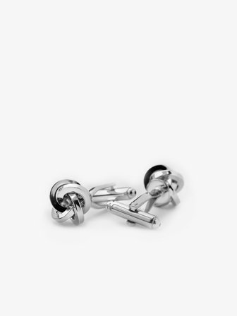 John Henric Men's Silver Cufflinks Knot Size Onesize