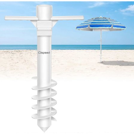 Parasoll Sandankare för Uteplats, Kraftig Parasollfot för Stranden med 5-stegs Skruvar, En Storlek Passar Alla Utomhusparasollställ Kompatibel med 
