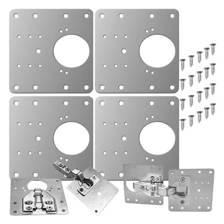4-Pack - Hinge Repair Plate - Furniture/Cabinet Hinge