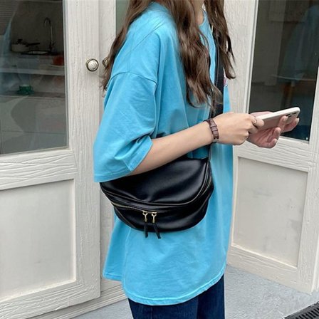 Mode Axelväska Handväskor Mjukt PU-läder svart - spot sales