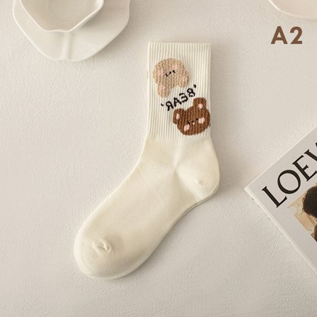 Harajuku stil tecknad kreativa randiga björn strumpor Kawaii - high quality