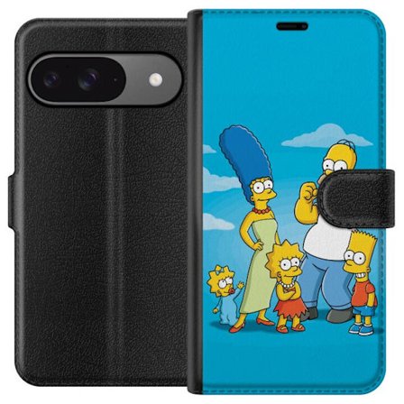 Kompatibel Tegnebogsetui til Google Google Pixel 9 Pro The Simpsons familieportræt med Homer Marge Bart Lisa og Maggie ikonisk tegnet motiv perfekt t