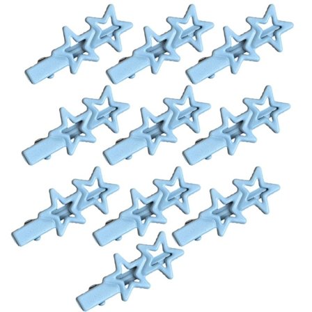 10 STK Star Hair Clips Y2K Flade hårnåle BLÅ