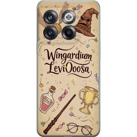 Kompatibelt Mobildeksel til OnePlus 10T Harry Potter Wingardium Leviosa magiske ikoner trollstav Gullsnoppen Potter illustrasjon