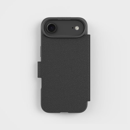 Black Wallet Phone Case with Magnetic Clasp, Fully Circular, iPhone Air