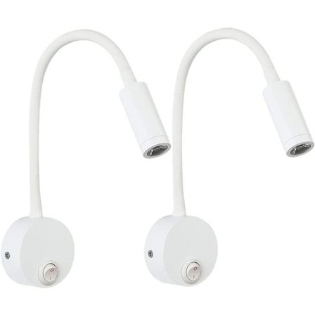 2 stk. LED veggmontert leselampe hvit farge, skrivebordslampe Wa